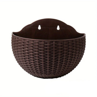 Florava - Wandpflanzgefäß Rattan-Stil mit Intelligentem Wassermanagement, 21x16,5x9,5 cm, 10 Farben 7