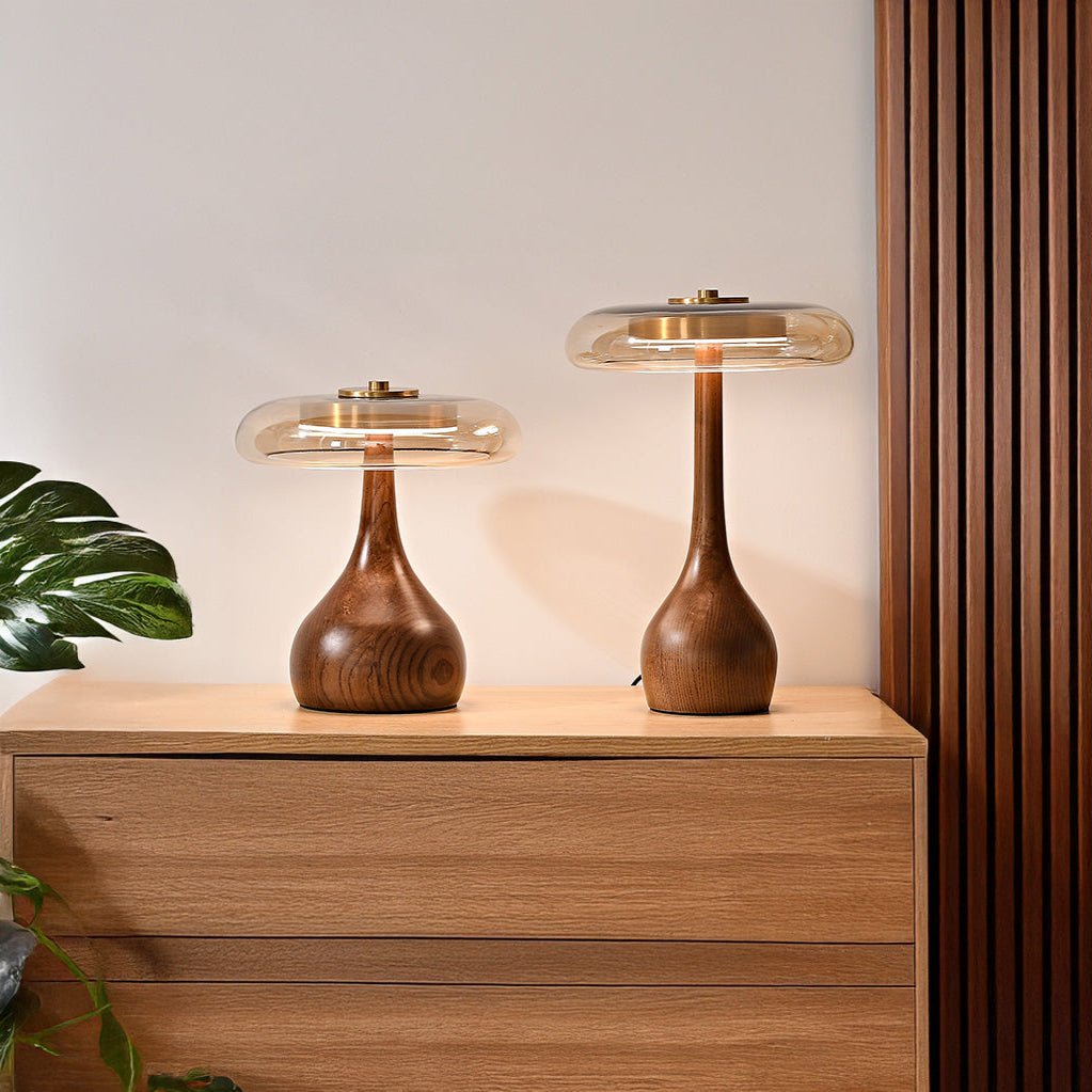 Franko LED Tischleuchte - Dimmbare Tischlampe mit Holzsockel und Modernem Design 2