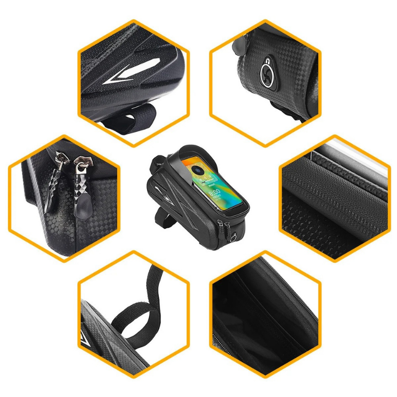 Waterproof Bike Saddle Bag - Waterproof bike saddle bag with touchscreen & mobile phone compartment
