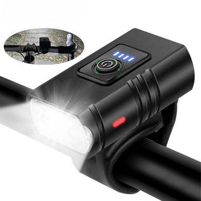 BrightRide Pro – Oplaadbare LED-fietsvoorlicht met 6 modi en USB-C oplaadfunctie