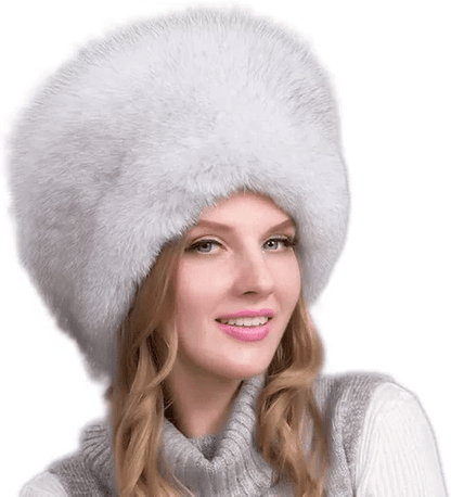 FurLuxe winter hat made of natural fox fur | Thick fur hat with ear flaps for an elegant look in cold weather