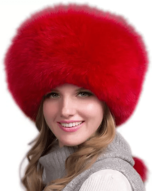 FurLuxe winter hat made of natural fox fur | Thick fur hat with ear flaps for an elegant look in cold weather