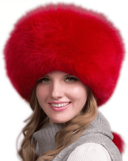 FurLuxe winter hat made of natural fox fur | Thick fur hat with ear flaps for an elegant look in cold weather