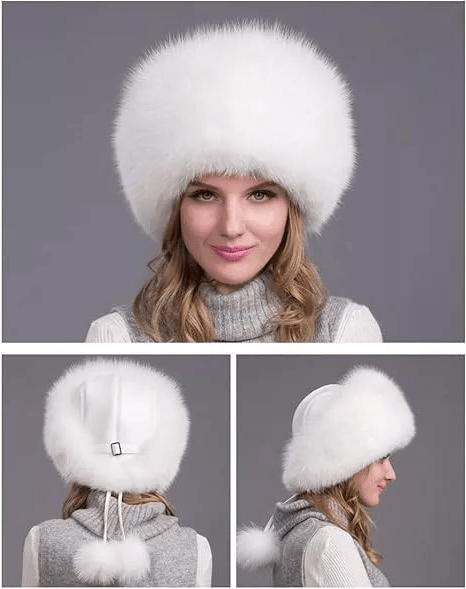 FurLuxe winter hat made of natural fox fur | Thick fur hat with ear flaps for an elegant look in cold weather