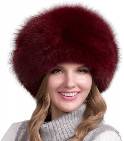 FurLuxe winter hat made of natural fox fur | Thick fur hat with ear flaps for an elegant look in cold weather
