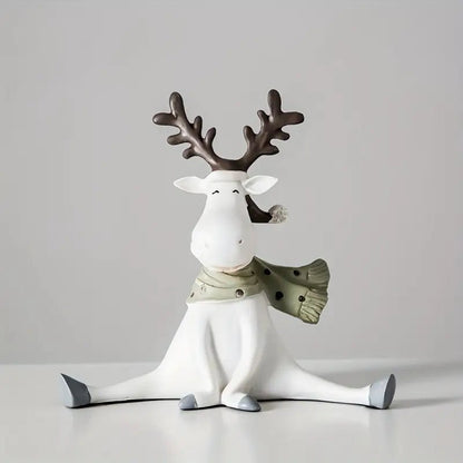 FrostyElk - Handgefertigte Rentierfigur Mit Schal Für Weihnachtsdekoration 1