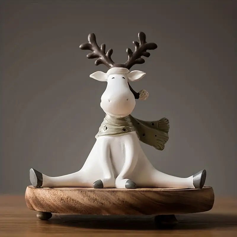 FrostyElk - Handgefertigte Rentierfigur Mit Schal Für Weihnachtsdekoration 2