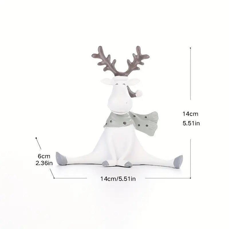 FrostyElk - Handgefertigte Rentierfigur Mit Schal Für Weihnachtsdekoration 3