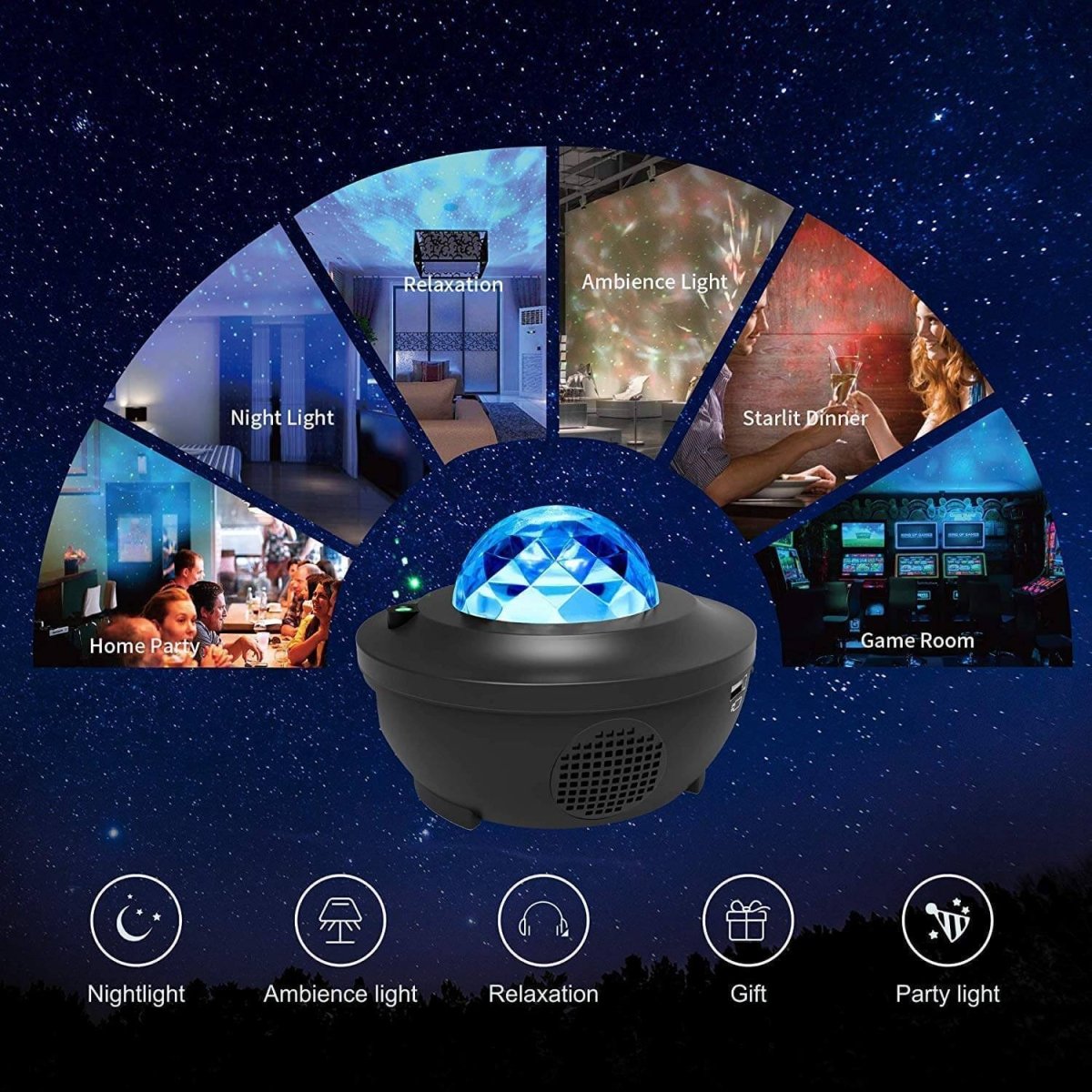 GALAXORA – Tragbarer Galaxy-Projektor mit Bluetooth-Lautsprecher und Fernbedienung 7