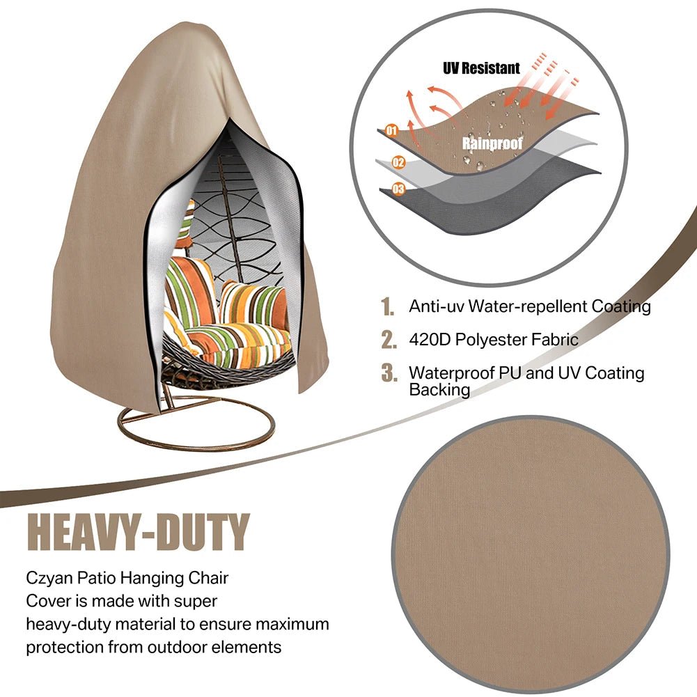 GARDENHIDE – Wasserdichte Schutzhülle für Eierstühle für ganzjährigen Schutz im Freien 8