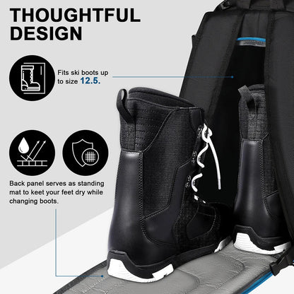 GEARPEAK – Wasserdichter 50-Liter-Skischuhrucksack für Ausrüstung und Zubehör 4