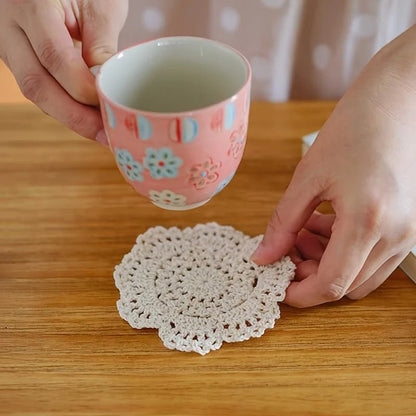 GIFTORA BLOOM – Gehäkelte Untersetzer mit Blumenmuster im Boho-Stil für Vintage-Wohndekoration 6