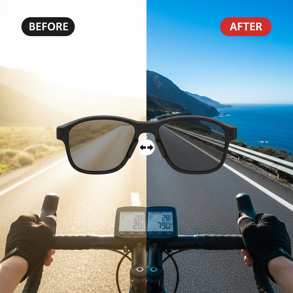 GLAREBLOCK Sportsonnenbrille mit Polarisierung, UV400-Schutz und Gummierten Bügeln 1