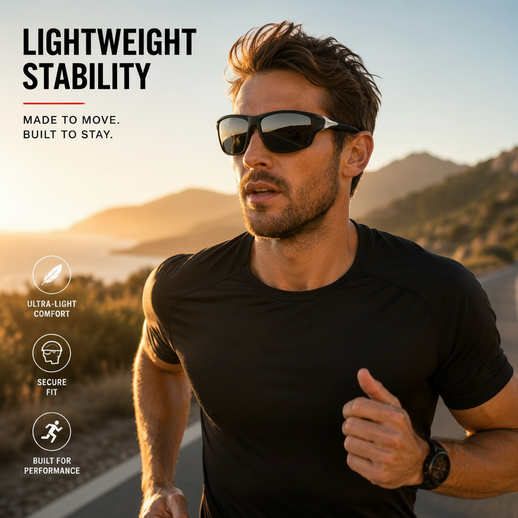 GLAREBLOCK Sportsonnenbrille mit Polarisierung, UV400-Schutz und Gummierten Bügeln 4