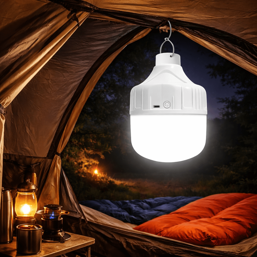 GLOWHUB – Tragbare, per USB aufladbare LED-Campinglampe mit 3 Modi 0