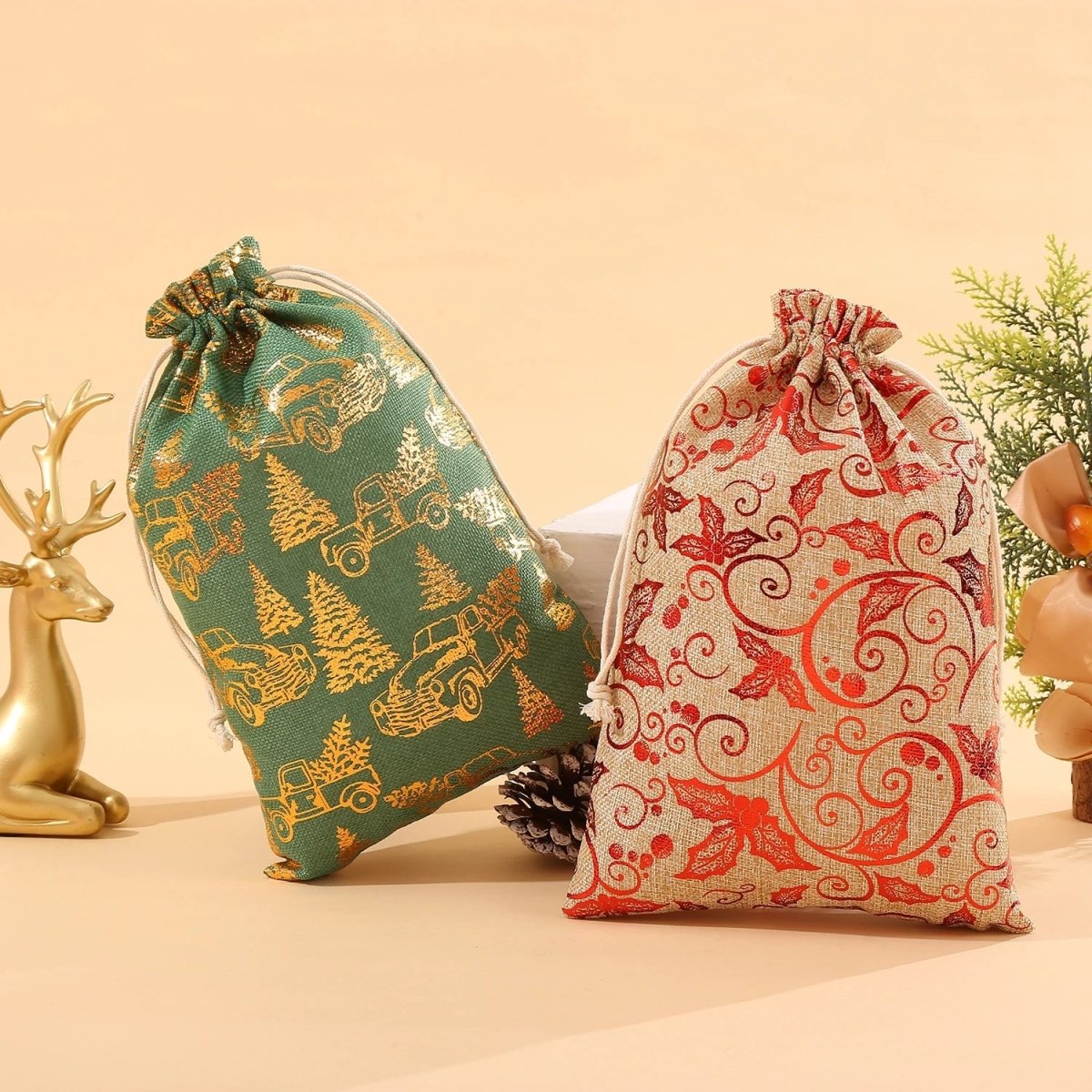 GREENBLOOM – Öko-Jute-Geschenktüten für natürlichen Weihnachtszauber 3