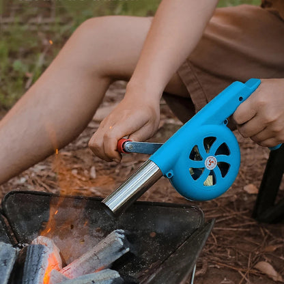 BBQWind Fan - Portable hand crank barbecue fan for easy outdoor firing up