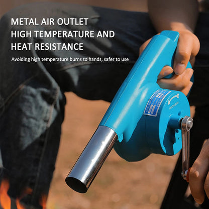 BBQWind Fan - Portable hand crank barbecue fan for easy outdoor firing up