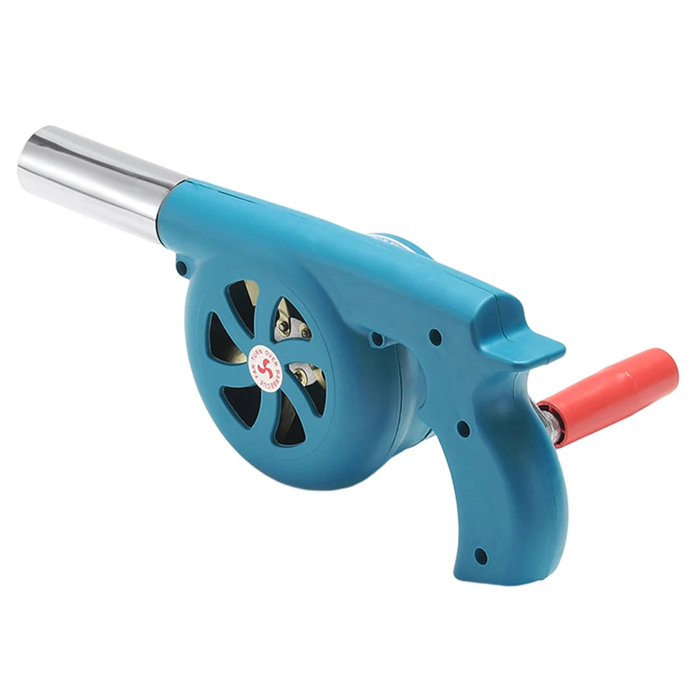BBQWind Fan - Portable hand crank barbecue fan for easy outdoor firing up