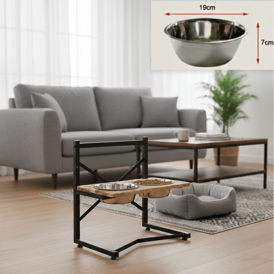 WELLBOWL STATION – Ergonomische Fütterungsstation für Hunde mit Edelstahlschalen