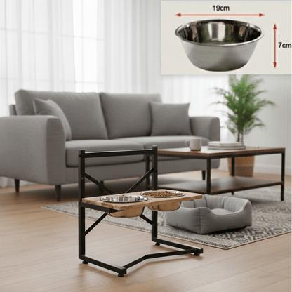 WELLBOWL STATION – Ergonomische Fütterungsstation für Hunde mit Edelstahlschalen