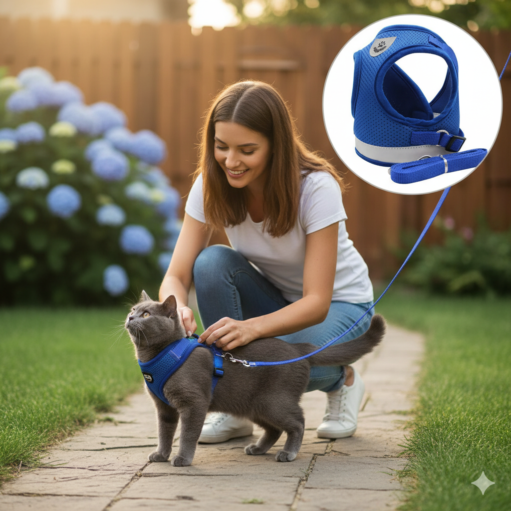 WANDERPAW – Ausbruchsicheres Katzengeschirr mit Reflektierenden Details
