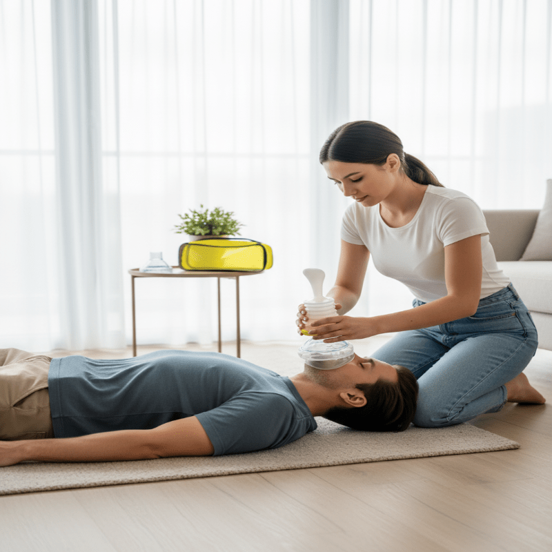 AirSafe Pro dispositif anti-étouffement | Aide rapide en cas d'obstruction des voies respiratoires | Sûr pour enfants et adultes | Kit d'urgence compact