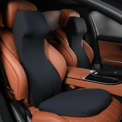 ERGOCARVE – Integrierte Auto-Nacken- & Lendenstütze aus Memory Foam