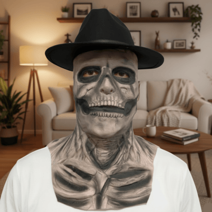 DREADSKULL – Realistische skelettenmasker met hoed voor ultieme Halloween-transformatie