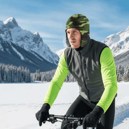 CYCLOTHERM – Gorro doble de forro polar con protección para orejas para ciclismo al aire libre y deportes de invierno