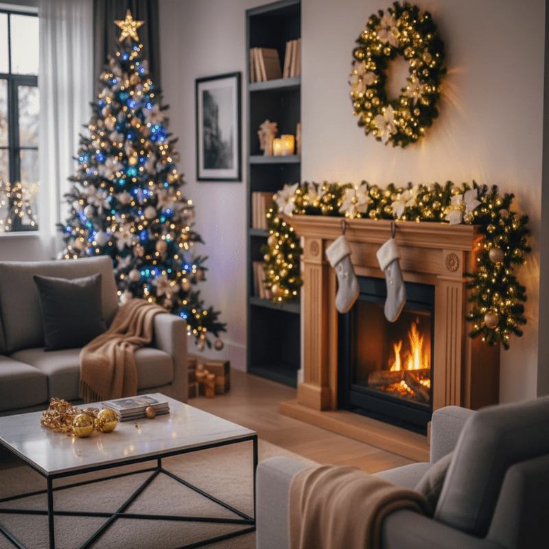 GLOWTWINE – Beleuchtete Weihnachtsgirlande aus Rattan mit warmweißen LED-Lichtern, 2,7 m