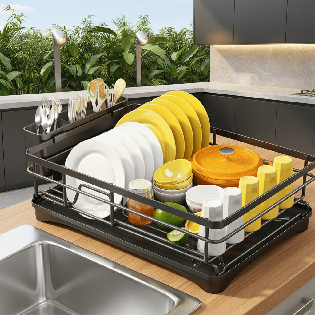 FLOWRACK - Dish Drying Rack - Modern Design for Efficient Drying