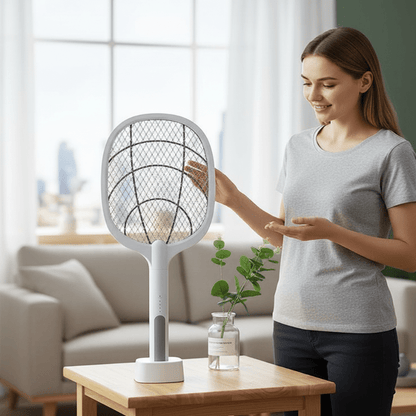 BLITZKILL – 3000V Raquette électrique anti-moustiques & destructeur d'insectes USB avec filet de sécurité