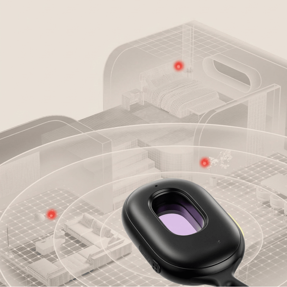 SPYSHIELD – Alarma de seguridad portátil con detector de sensor 3D y linterna LED