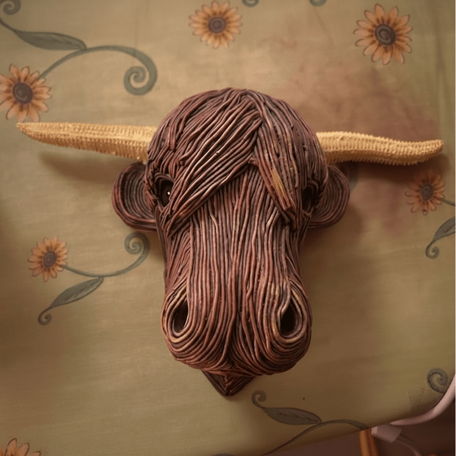 BOVINEART – Élégante sculpture murale de vache de style maison de campagne