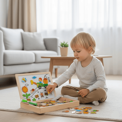 ARTIBLOX – 2-in-1 Montessori Drawing Board with Magnetic Board & Chalkboard for Children