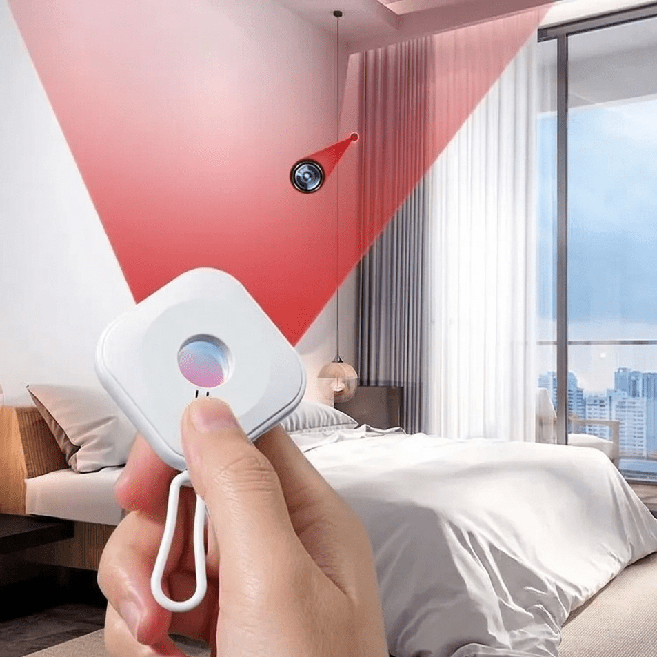 SPYSHIELD – Alarma de seguridad portátil con detector de sensor 3D y linterna LED