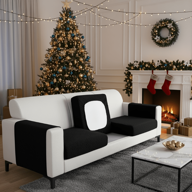 JACQUARDFIT – Elastischer Jacquard-Sofabezug für Sitzkissen & Rundumschutz