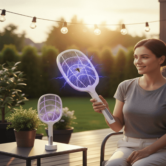 BLITZKILL – 3000V matamoscas eléctrico y eliminador de insectos USB con red de seguridad