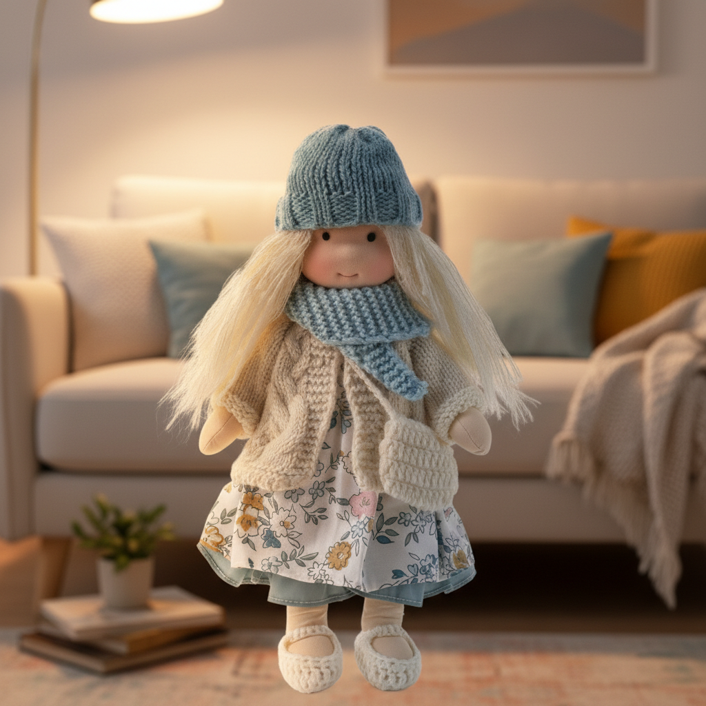 Elora – Handgemachte Waldorf-Puppe aus Baumwolle für kreatives Spielen