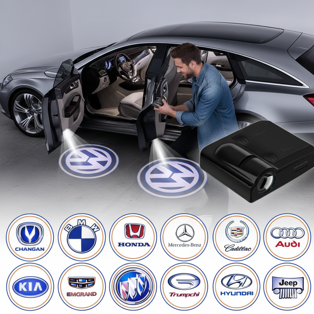 LumiDoor – Kabelloses LED Autotürprojektorlicht mit individuellen Logos