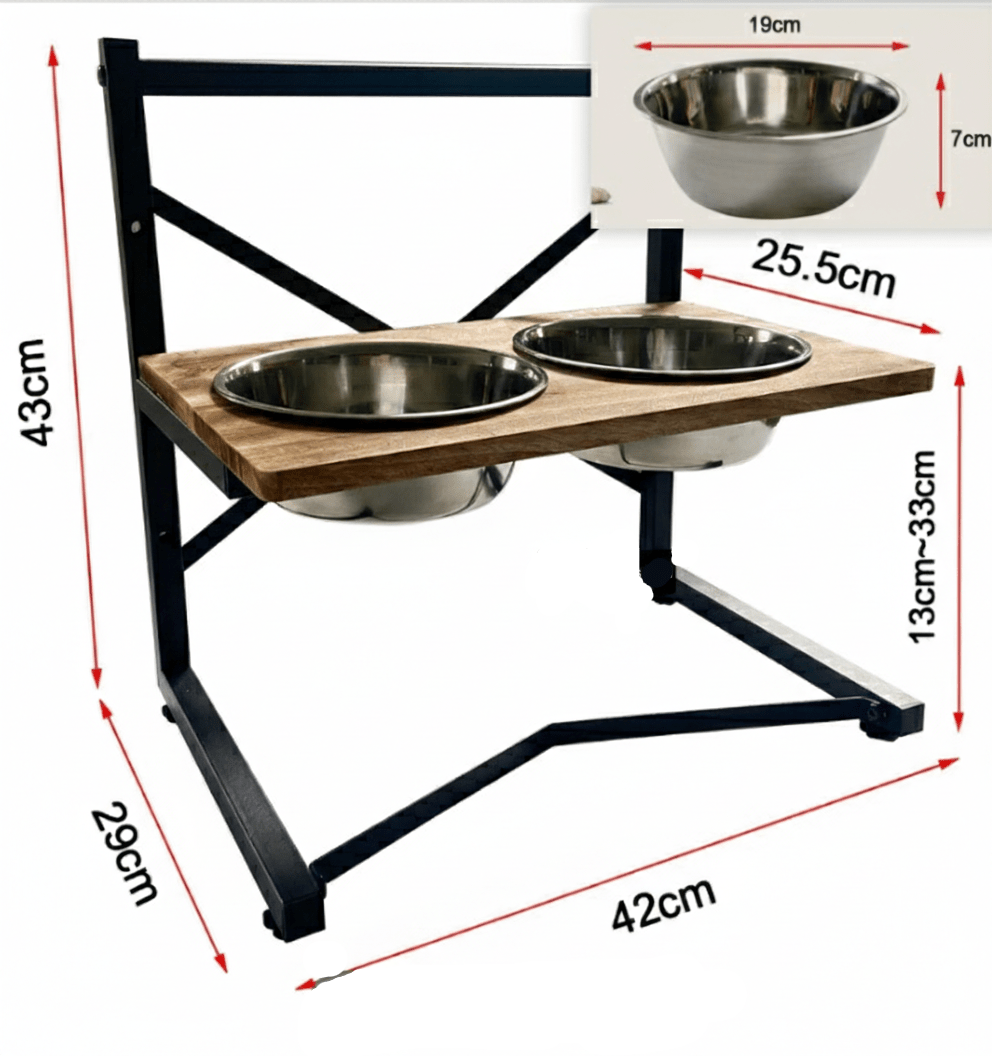WELLBOWL STATION – Ergonomische Fütterungsstation für Hunde mit Edelstahlschalen