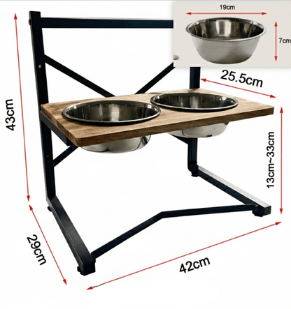 WELLBOWL STATION – Ergonomische Fütterungsstation für Hunde mit Edelstahlschalen