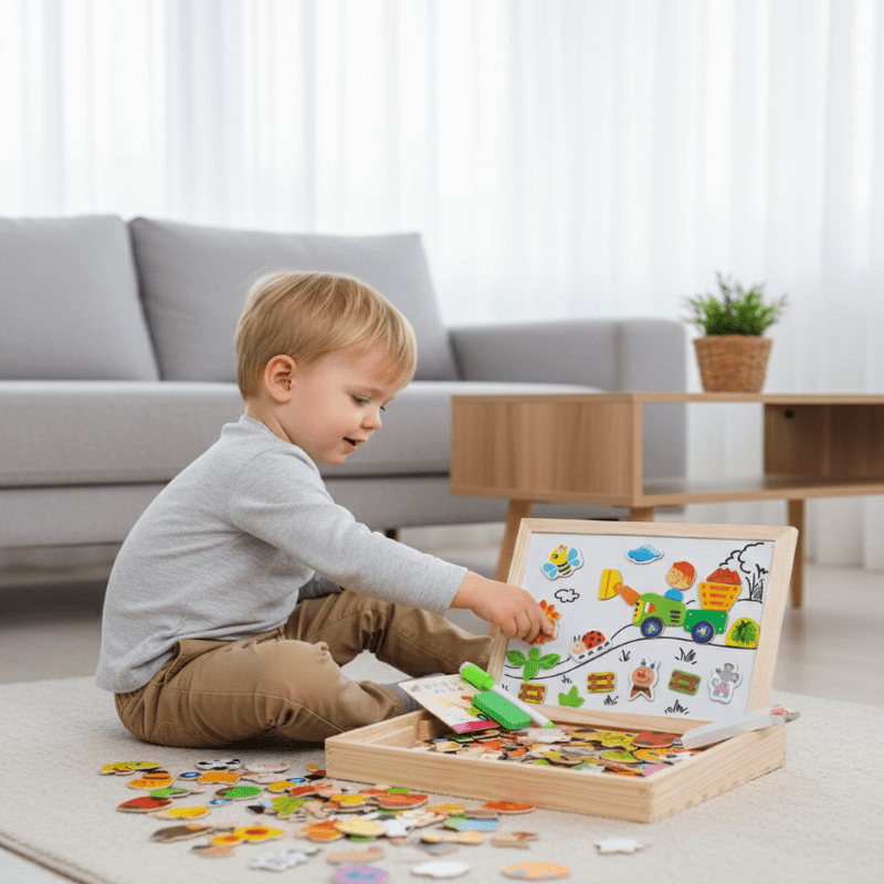 ARTIBLOX – 2-in-1 Montessori Drawing Board with Magnetic Board & Chalkboard for Children