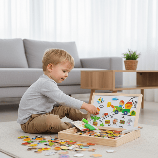 ARTIBLOX – 2-in-1 Montessori Drawing Board with Magnetic Board & Chalkboard for Children