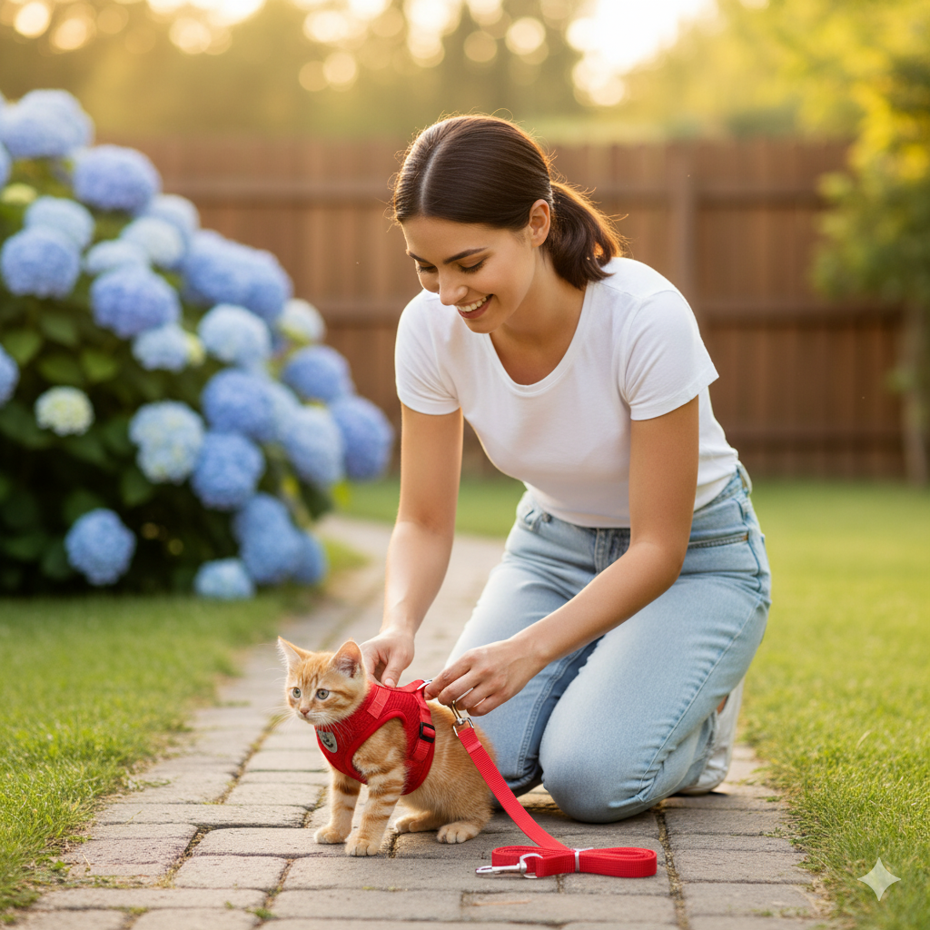 WANDERPAW – Ausbruchsicheres Katzengeschirr mit Reflektierenden Details