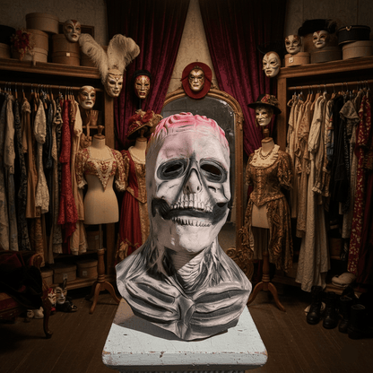 DREADSKULL – Realistische skelettenmasker met hoed voor ultieme Halloween-transformatie