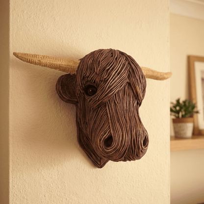 BOVINEART – Élégante sculpture murale de vache de style maison de campagne