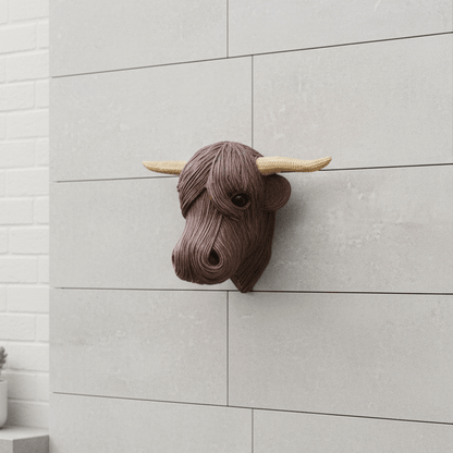 Highland Art – Rustikale Kuhkopf Wanddeko für Einzigartiges Zuhause