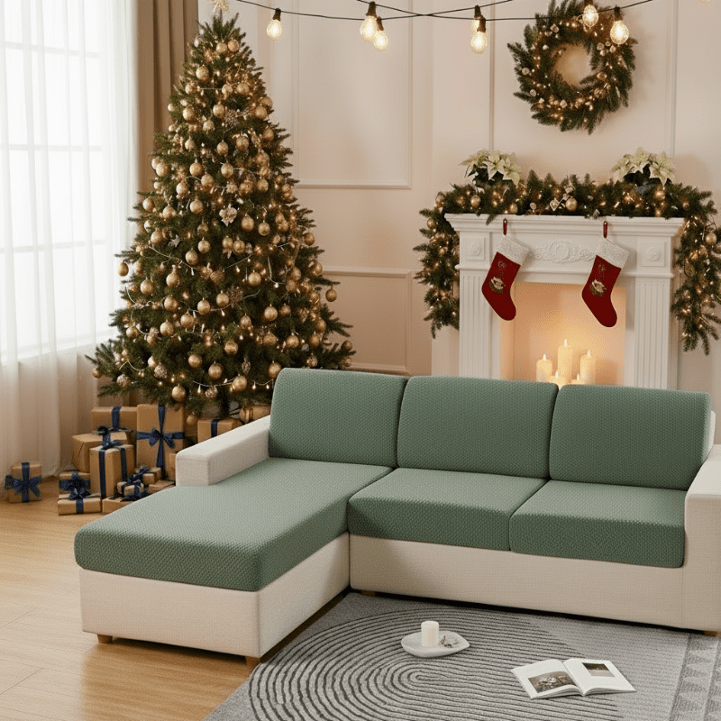 JACQUARDFIT – Elastischer Jacquard-Sofabezug für Sitzkissen & Rundumschutz